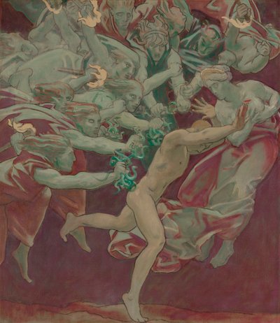 Studie för Museum of Fine Arts, Boston, Murals: Orestes and the Furies av John Singer Sargent