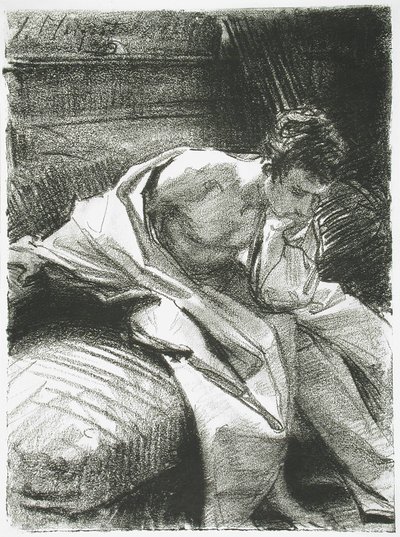 Studie av en sittande ung man, 1895 av John Singer Sargent