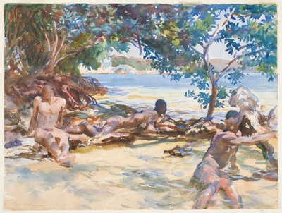 The Bathers (wc & gouache over graphite on paper) av John Singer Sargent