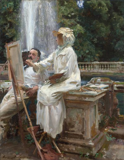 Fontänen, Villa Torlonia, Frascati, Italien av John Singer Sargent