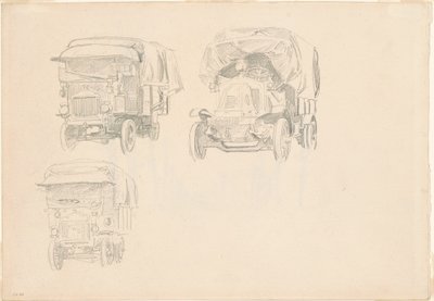 Lastbilar [recto], 1918. av John Singer Sargent