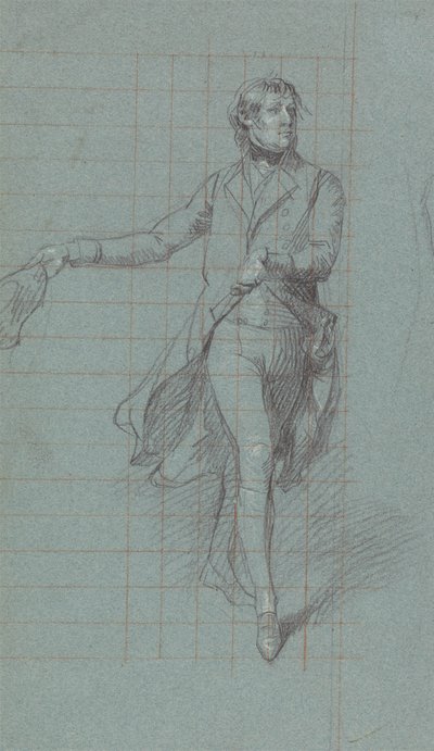 Kapten W. Fairfax, figurstudie för målningen av Victory of Lord Duncan (svart krita, förhöjd med vitt på blått papper) av John Singleton Copley