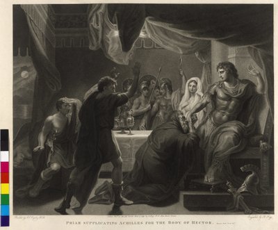 Priamus ber Akilles om Hektors döda kropp av John Singleton Copley