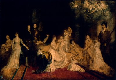 Skiss över familjen Knatchbull i Mersham-le-Hatch, Kent, 1800-03 av John Singleton Copley