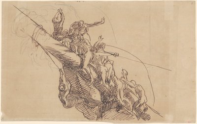 Studie för "The Defeat of the Floating Batteries at Gibraltar" av John Singleton Copley