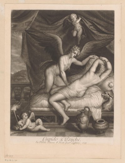 Cupid och Psyche i sängen Cupid & Psyche (titel på objekt) Love affairs of the gods (serietitel) Loves of the Gods (serietitel) av John Smith