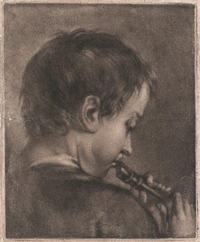 Pojke som spelar flöjt av John Smith