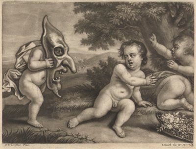 Barn som leker med en mask av John Smith