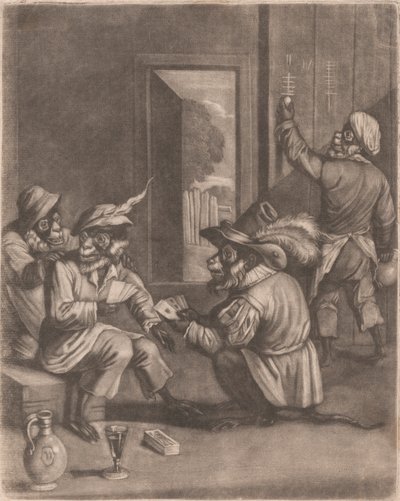 Apor som spelar kort av John Smith
