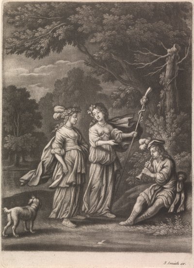 Pastoral scen med en Shawm-spelare av John Smith