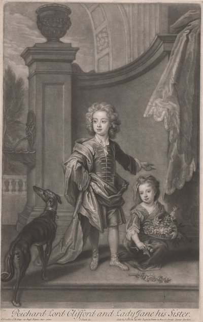 Richard, Lord Clifford (1695-1753) och hans syster, Lady Jane Boyle (d. 1780) av John Smith