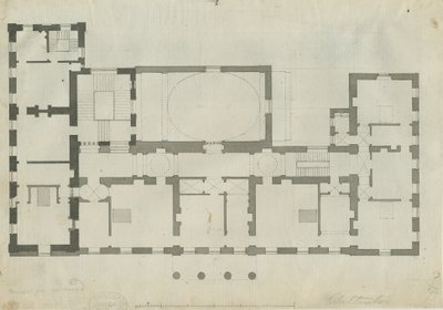 Chillington Hall: penn- och pennteckning, nd [1789] (teckning) av John Soane