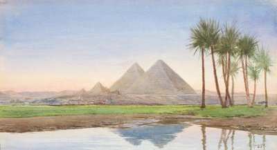 Pyramiderna i Gizah (andra studien), c.1907-10 av John Somerscales