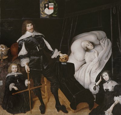 Sir Thomas Aston (1600-45) vid sin frus dödsbädd av John Souch