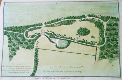 Läget för stugan vid Boarn Hill (färg litho) av John Spyers