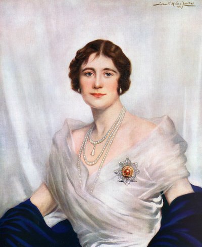 Kröningsporträtt av drottning Elizabeth, drottningmodern 1937 av John St. Helier Lander