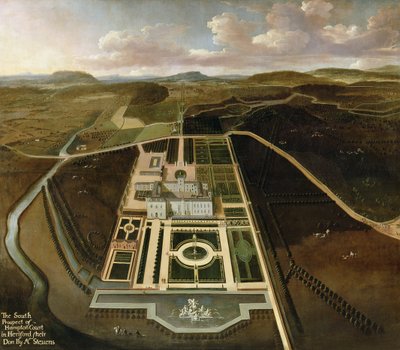 South Prospect of Hampton Court, Herefordshire, c.1705 av John Stevens