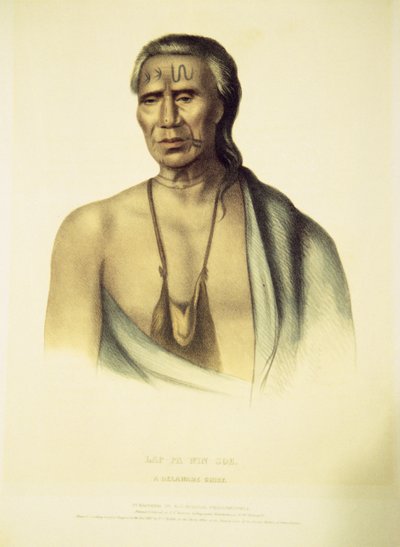 Porträtt av Lap-pa-win-soe, 1837 (handfärgad litho) av John T. Bowen