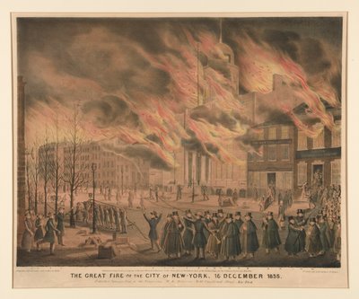 The Great Fire of the City of New York, 16 december 1835 av John T. Bowen