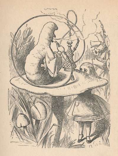 Alice och larven, 1889 av John Tenniel