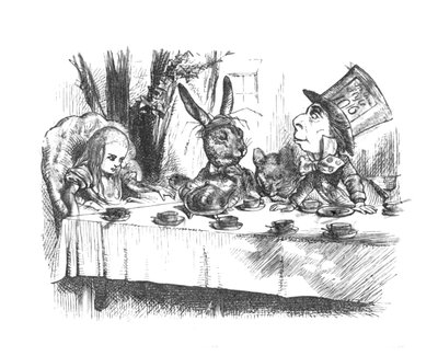 Alice på Mad Hatters teparty, 1889 av John Tenniel