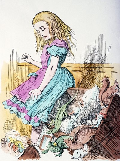 Alice omgiven av djur av John Tenniel