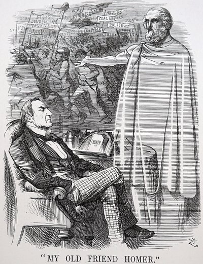 Gladstones gamla vän Homer av John Tenniel