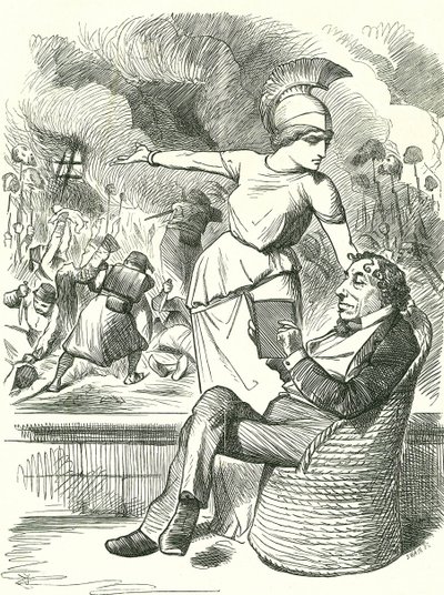Neutralitet under svårigheter: Benjamin Disraeli, brittisk konservativ premiärminister, vägrar att vidta åtgärder över det rysk-turkiska kriget. John Tenniel tecknad från 