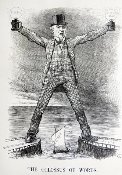 Politisk satir föreställande William Ewart Gladstone och Benjamin Disraeli av John Tenniel