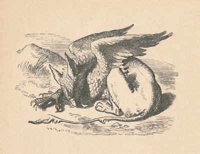 Gryphon sover i solen, 1889 av John Tenniel