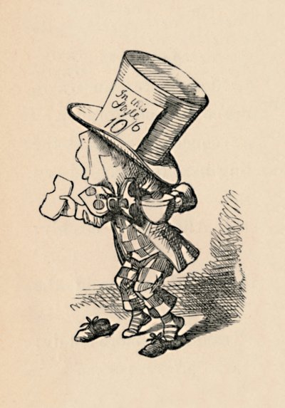 Den galna hattmakaren i domstolen, 1889 av John Tenniel