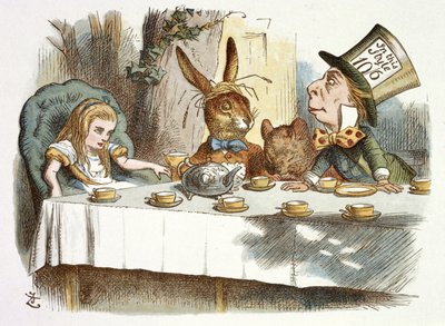 Den galna hattmakarens tebjudning av John Tenniel