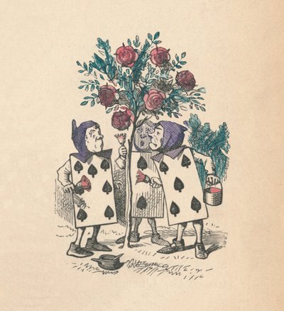 Spelkorten som målar rosenbuskarna, 1889 av John Tenniel