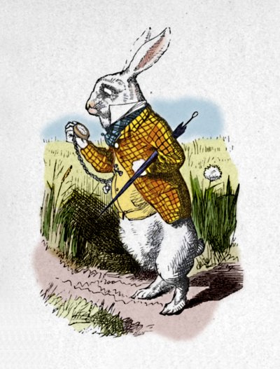 Den vita kaninen med en klocka, 1889 av John Tenniel