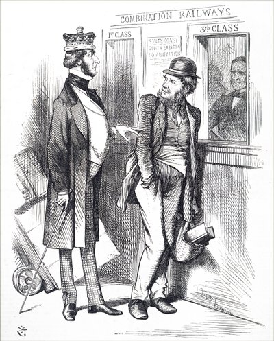 De stigande tågpriserna. av John Tenniel