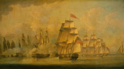 Slaget vid Malackasundet, 15 februari 1804 av John Thomas Serres