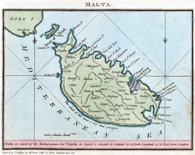 Karta över Malta av John Thomas Serres