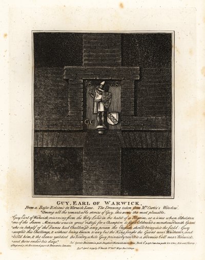 Guy, Earl of Warwick, från en basso-relievio i Warwick Lane av John Thomas Smith