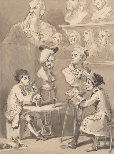 Hogarth sitter till Roubiliac för sin byst av John Thomas Smith