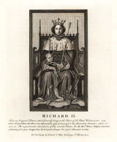 Kung Richard II av England, från en originalbild som hängdes i Choir of St Peter