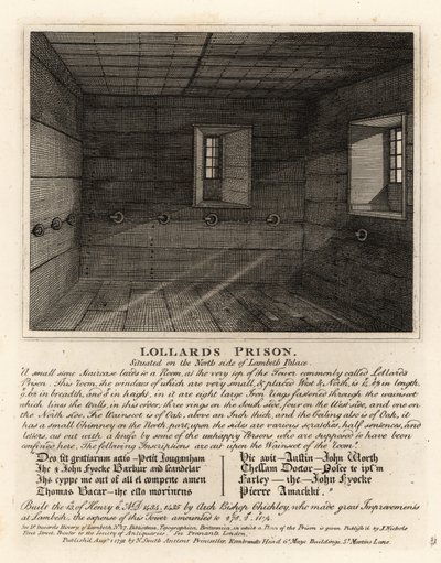 Lollards Prison, i tornet på Lambeth Palace av John Thomas Smith