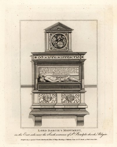 Lord Darcies monument i St Botolphs kyrka, Aldgate av John Thomas Smith