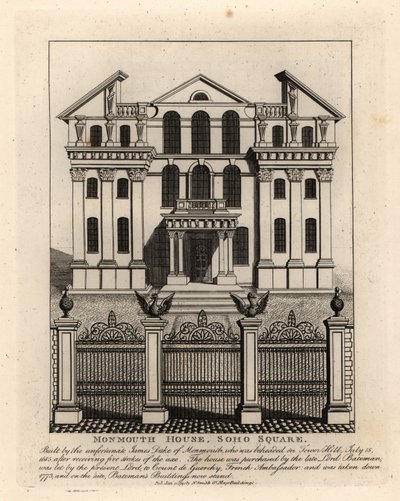 Monmouth House, Soho Square, revs 1773 av John Thomas Smith