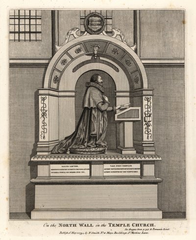 Monument till advokat Richard Martin, protokollförare från London (1570-1618), i Temple Church av John Thomas Smith