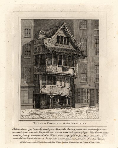 Den gamla fontänen i Minories församling, London av John Thomas Smith