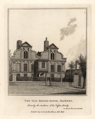 The Old Manor House, Hackney, tidigare bostad för familjen Tyssen av John Thomas Smith