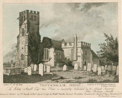 Tottenham Church, London av John Thomas Smith