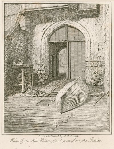 Water Gate, New Palace Yard, Westminster Palace av John Thomas Smith