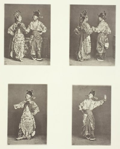Skådespelare, uråldriga äktenskapsdräkter, skådespelare, uråldriga äktenskapsdräkter, uråldriga dräkter, ca. 1868. av John Thomson