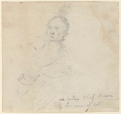 Kapten Joseph Lewis av Louis, från Oneida-indianerna, studerar för av John Trumbull